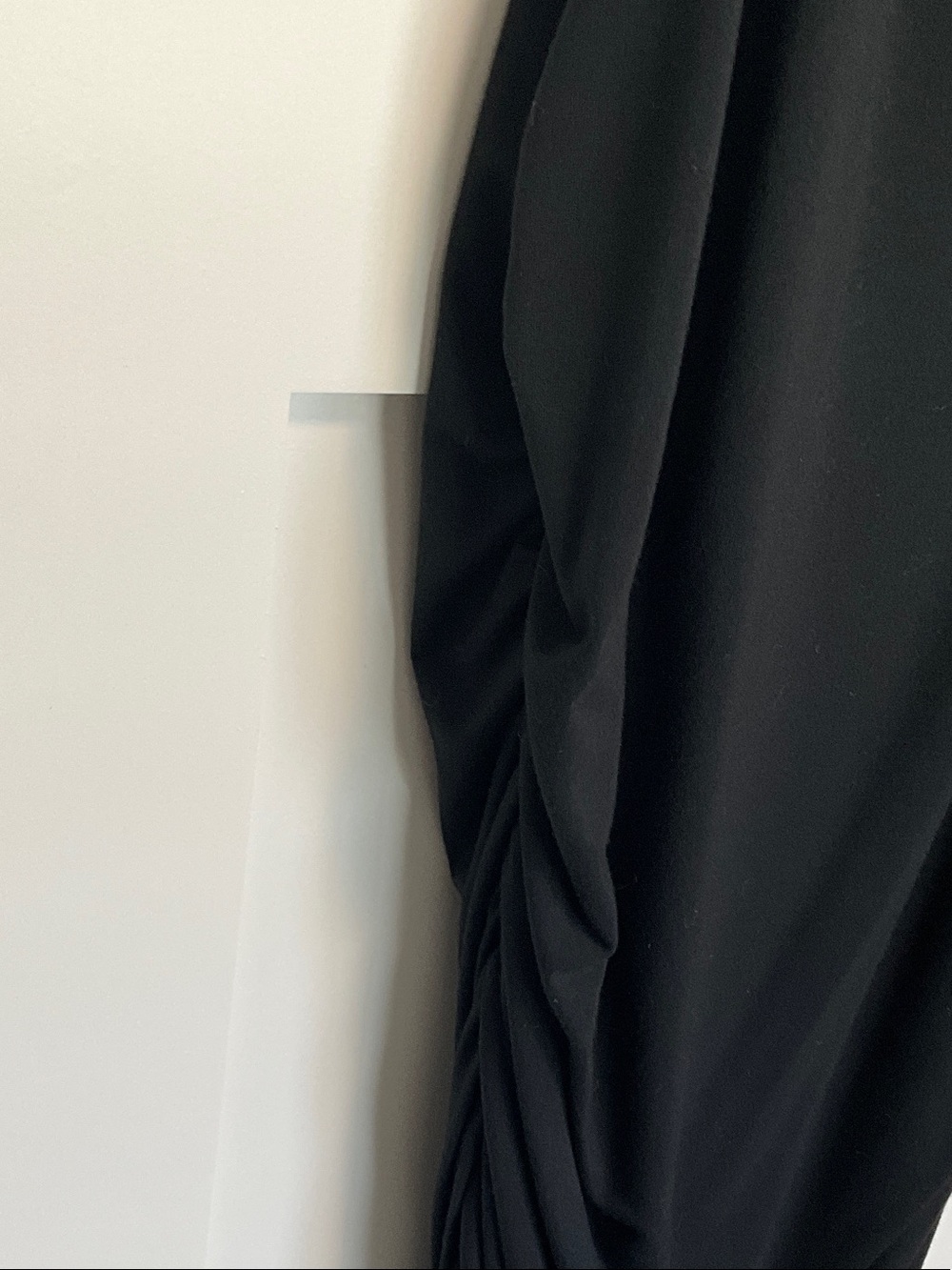 Black Sleeveless Maxi Dress with Draped Side Detail - Picture 5 of 14